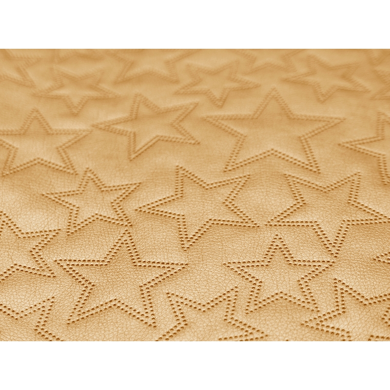 IMITATION QUILTED LEATHER STARS YELLOW GOLD 140 CM 1 MB