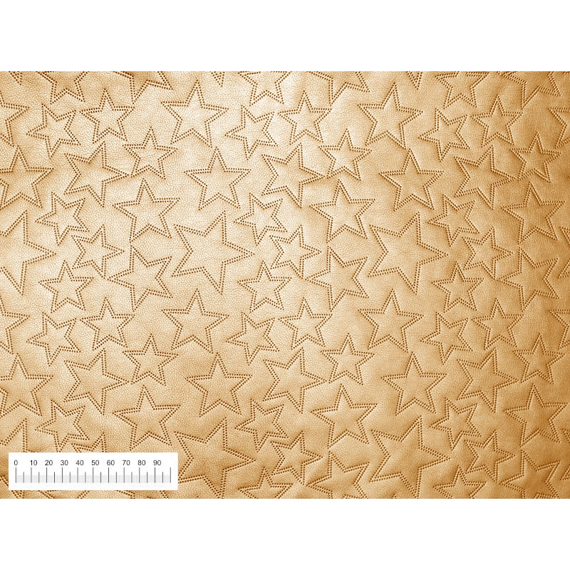 IMITATION QUILTED LEATHER STARS YELLOW GOLD 140 CM 1 MB