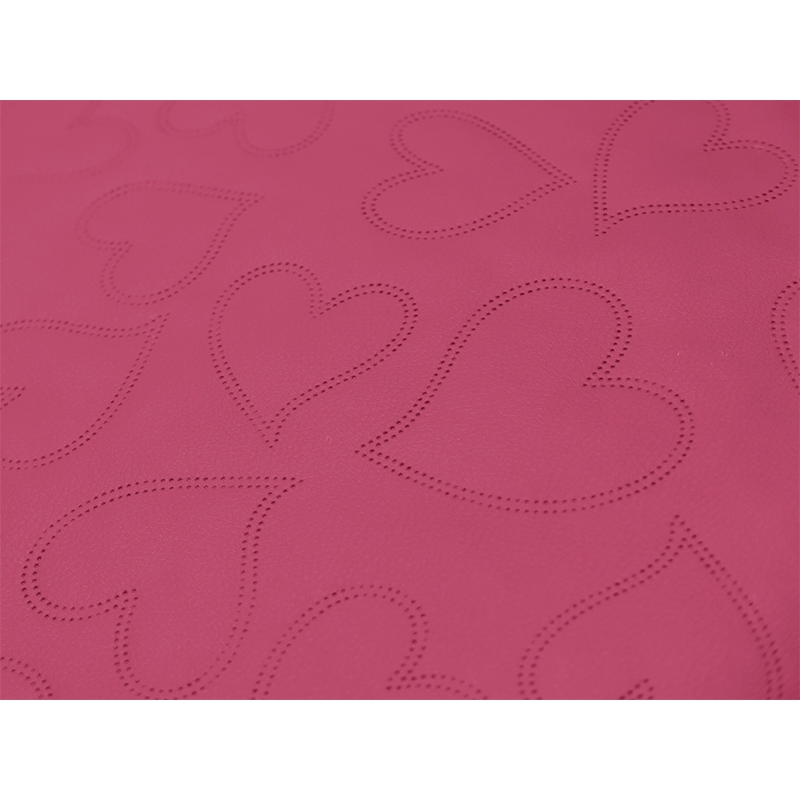 IMITATION QUILTED LEATHER HEARTS DARK PINK 140 CM 1 MB