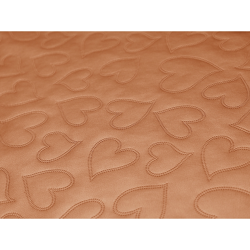 IMITATION QUILTED LEATHER HEARTS GOLD 140 CM 1 MB