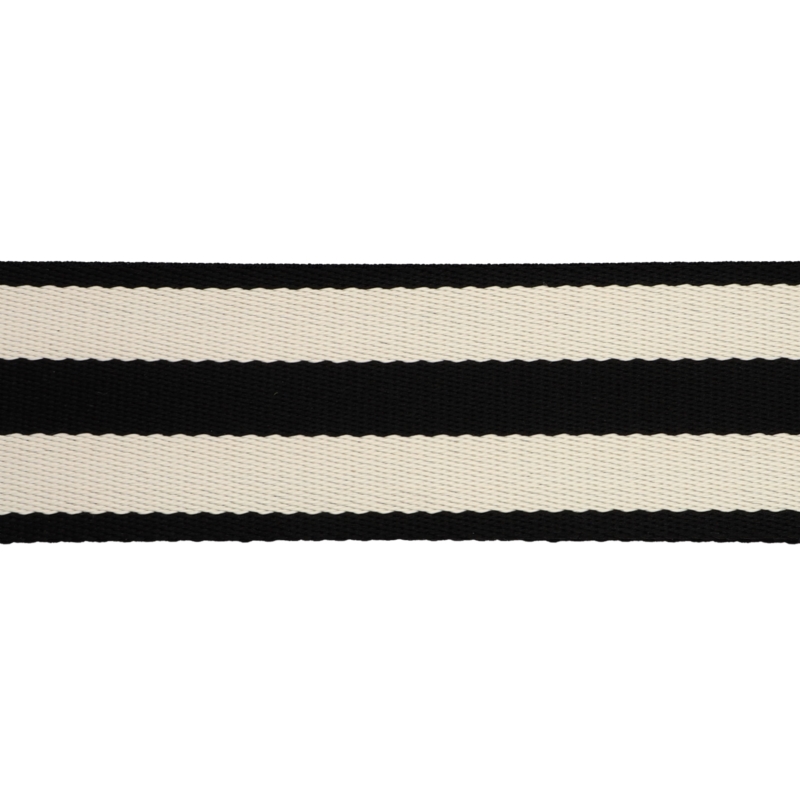 Polycotton tragband 50 mm / 1,50 (+/- 0,05) mm (15) beige und schwarz 50 yd