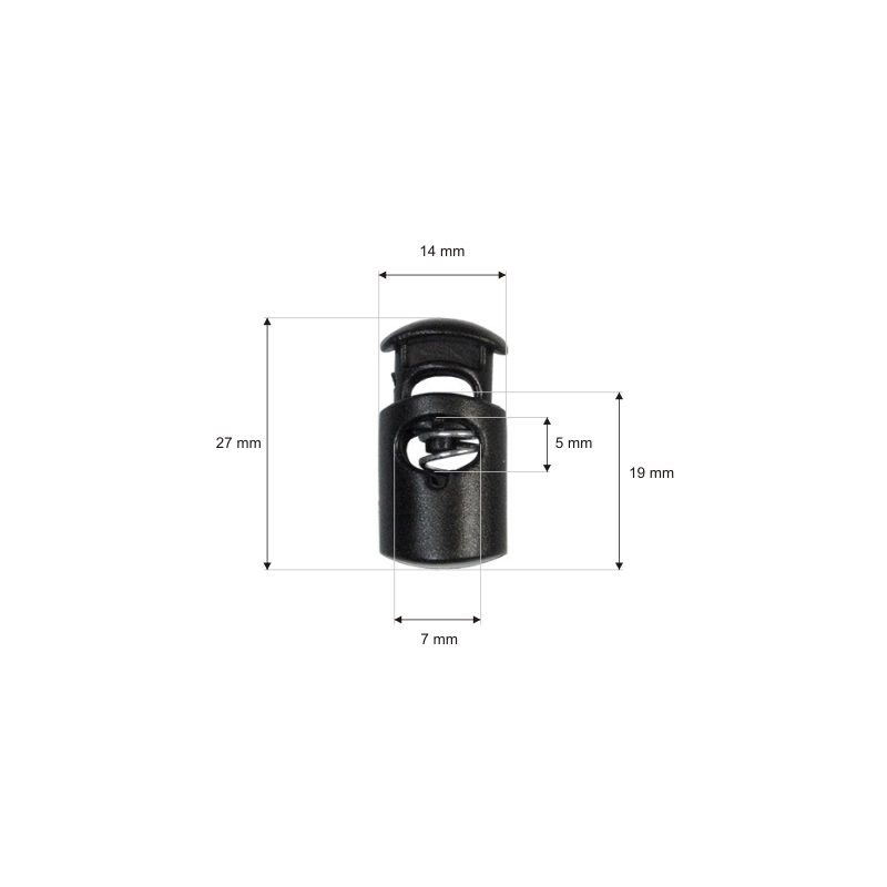 Plastic string stopper 4/5 mm (305-3039) single kornel black 100 pcs