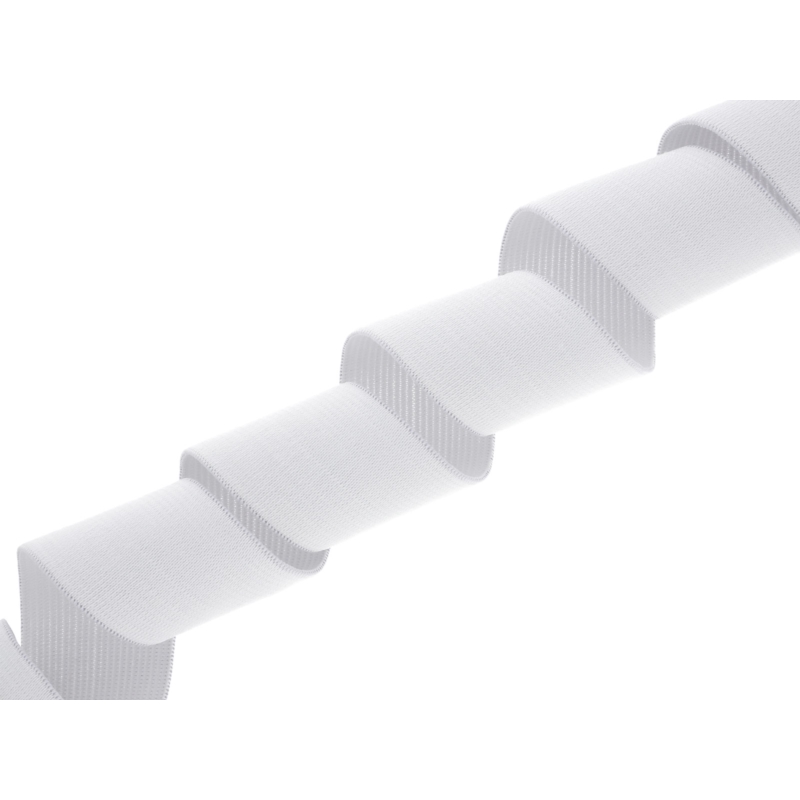 Taśma elastyczna płaska dziana 40 mm (501) biały poliester