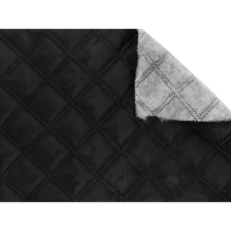 QUILTED POLYESTER LINING   FABRIC CHESSBOARD&nbsp180T (580)  BLACK 150 CM 25 MB