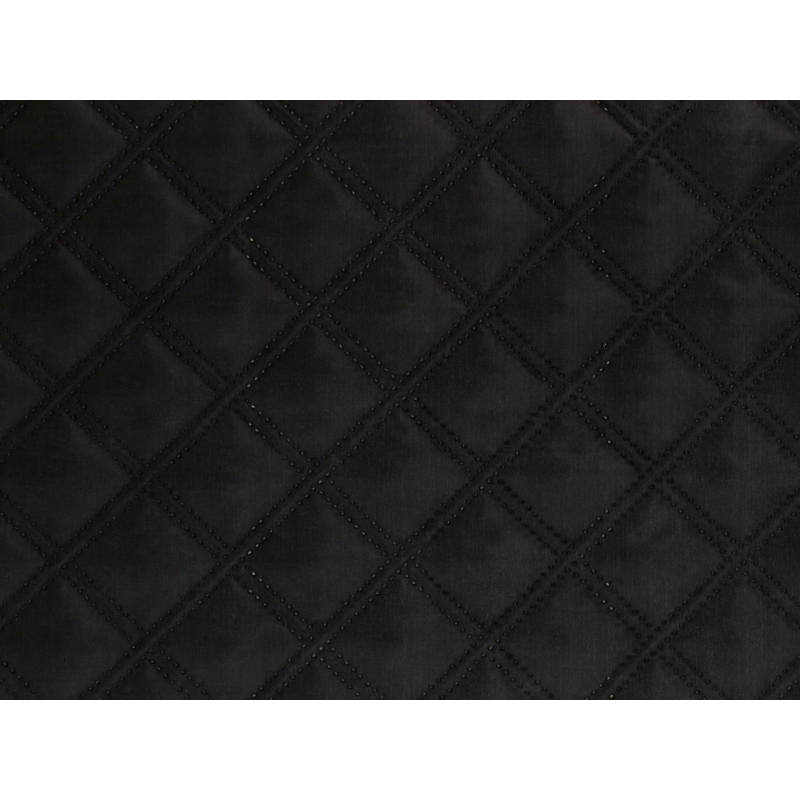 QUILTED POLYESTER LINING   FABRIC CHESSBOARD&nbsp180T (580)  BLACK 150 CM 25 MB