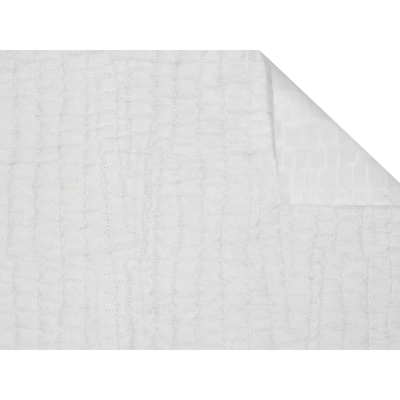 QUILTED POLYESTER LINING   FABRIC CROCODILE&nbsp180T (501) WHITE  150 CM 25MB
