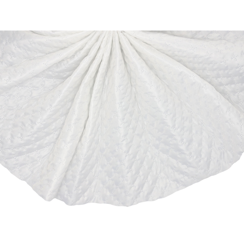 QUILTED  POLYESTER  LINING FABRIC SNOWFLAKE&nbsp180T (501)  WHITE 150 CM  25 MB
