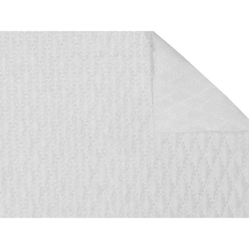 QUILTED POLYESTER LINING   FABRIC DIAMOND&nbsp180T (501) WHITE  150 CM  25 MB