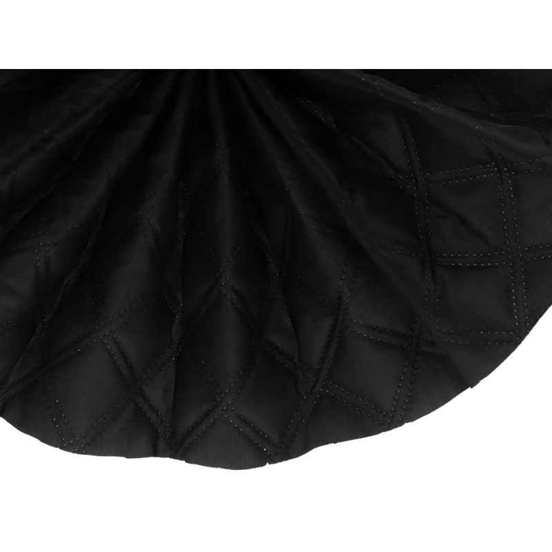 QUILTED POLYESTER LINING   FABRIC CHESSBOARD&nbsp180T (580)   BLACK 150 CM MB