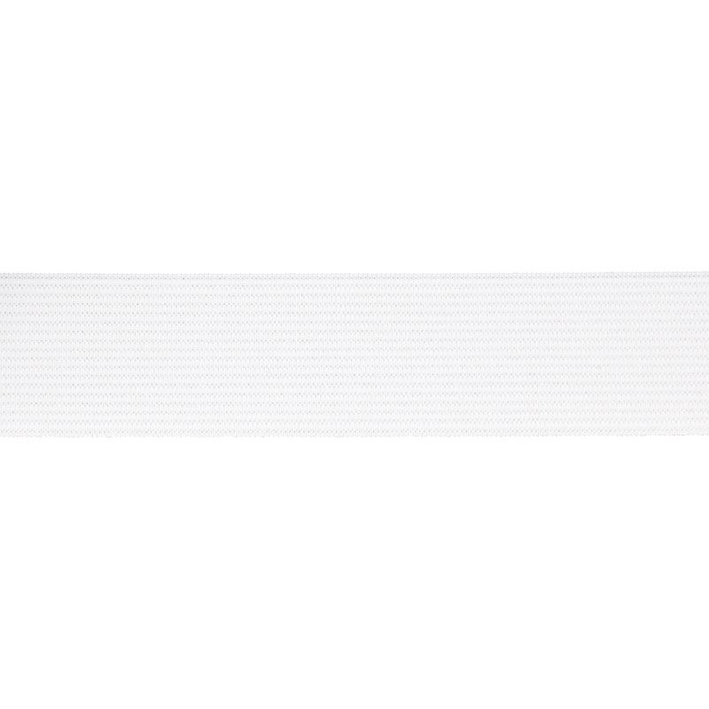 WOVEN ELASTIC TAPE 35  MM (501) WHITE  POLYESTER 25 MB