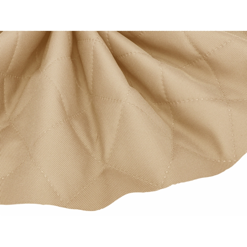 POLYESTER-STEPPSTOFF  600D PU-BESCHICHTET KARO HELLBEIGE 160 CM 25 LM