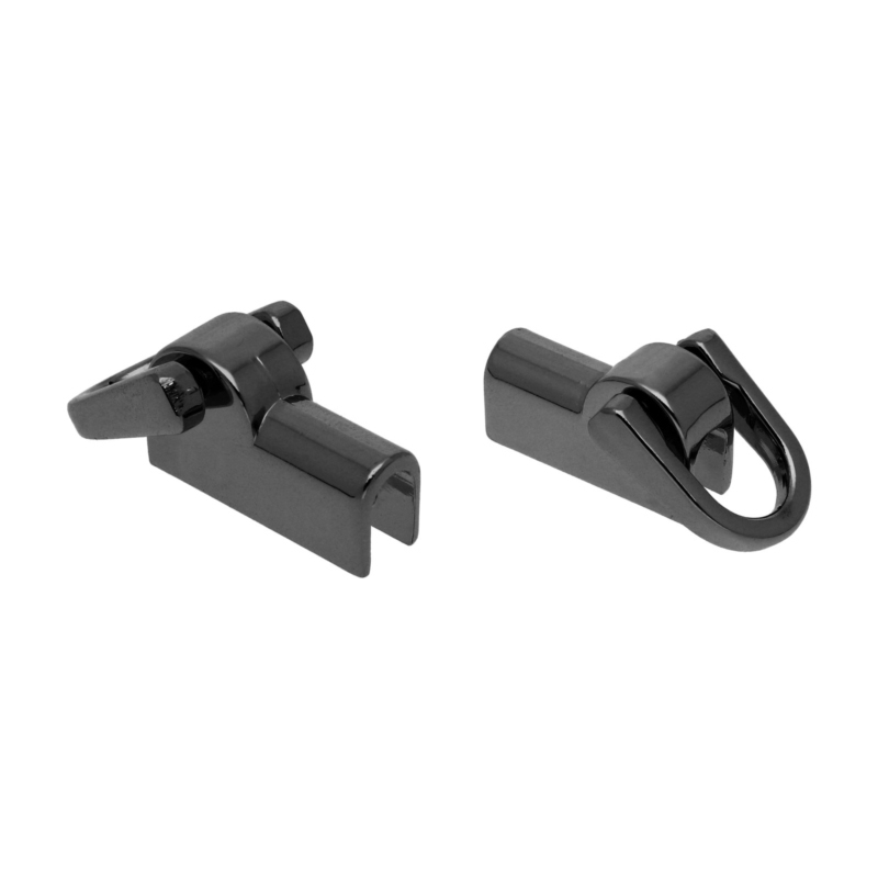 Metal handle 11 mm black glossy nickel 10 sets