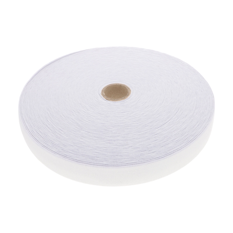 WOVEN ELASTIC TAPE 25 MM (501) WHITE  POLYESTER 25 MB
