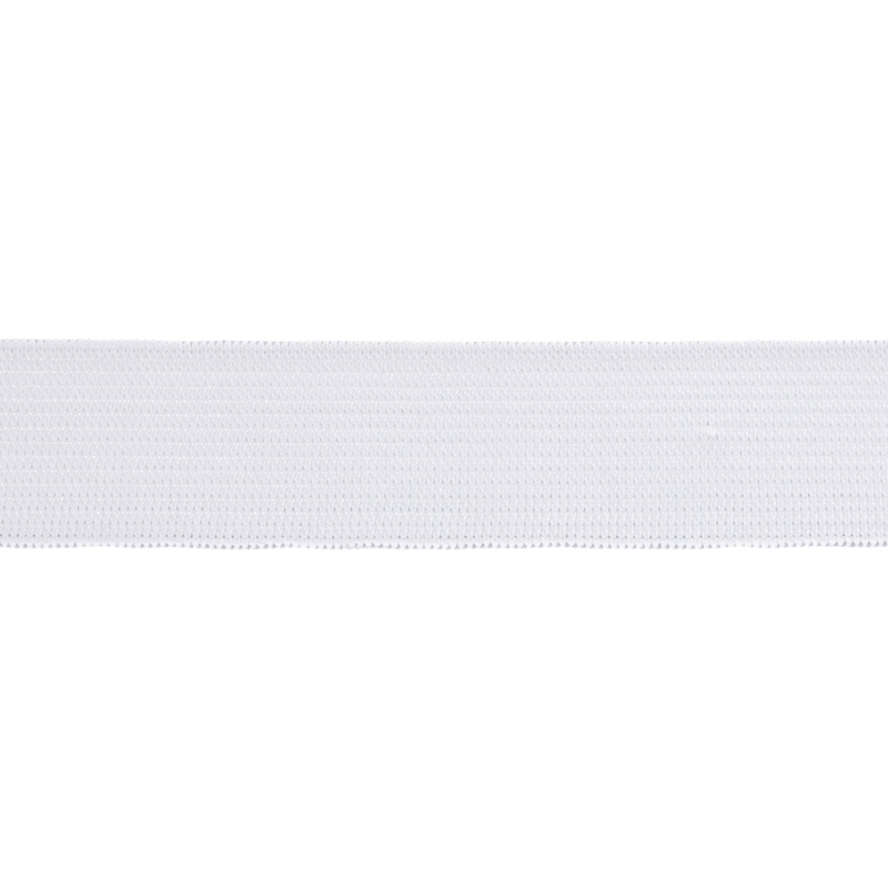 Taśma elastyczna płaska dziana 25 mm (501) biały poliester