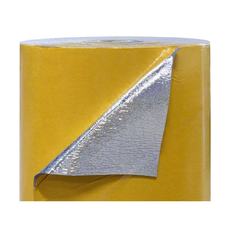 Self-adhesive cross-linked foam with foil