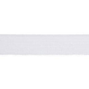 Taśma elastyczna płaska dziana 20 mm (501) biały poliester