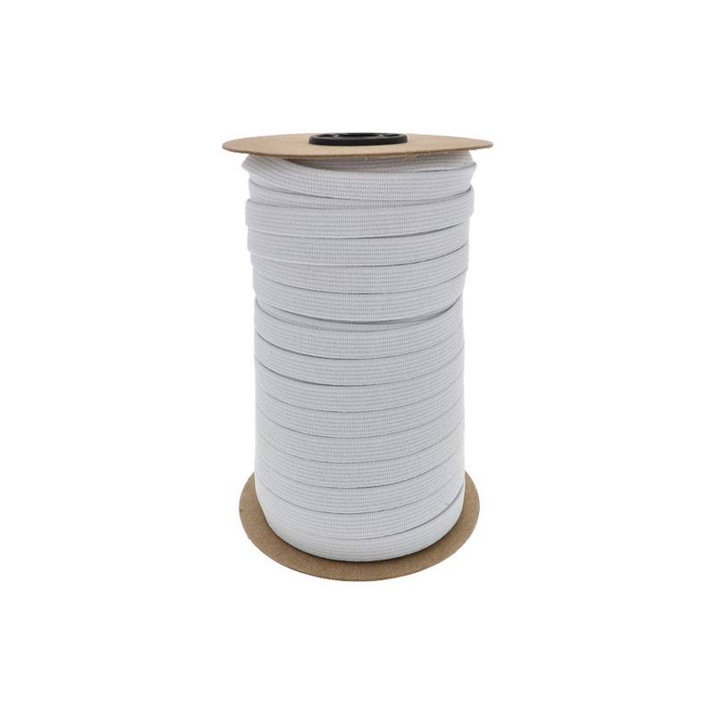 WOVEN ELASTIC TAPE 10  MM  (501) WHITE  POLYESTER 50 MB