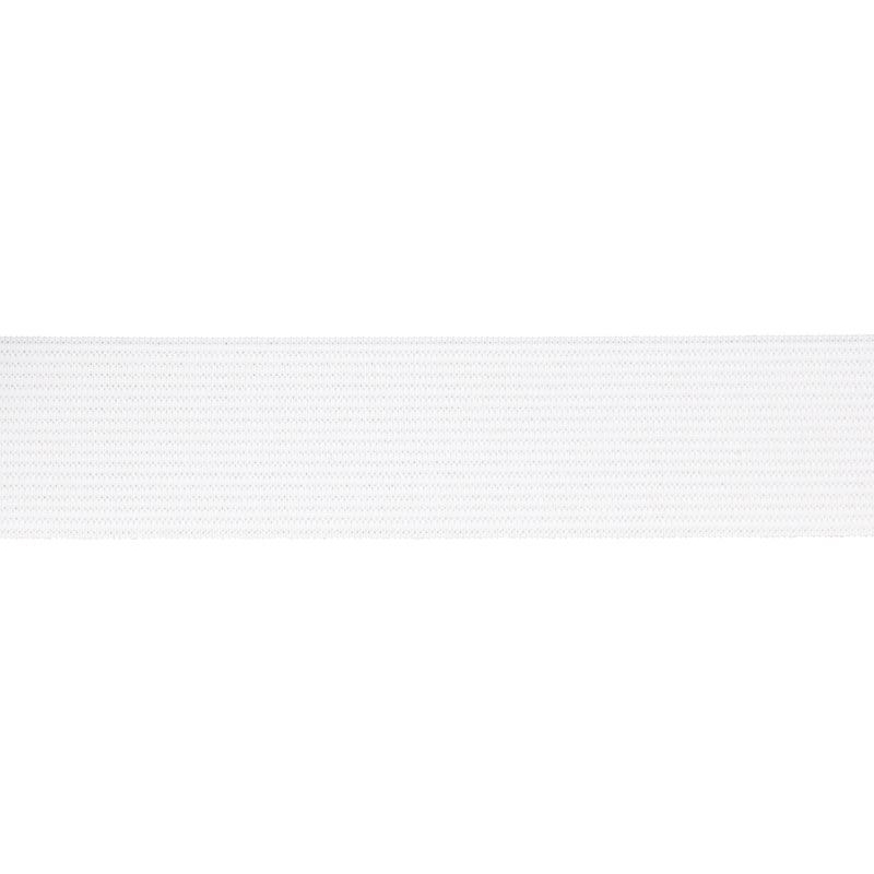 WOVEN ELASTIC TAPE 50 MM (501) WHITE POLYESTER PL 25 MB