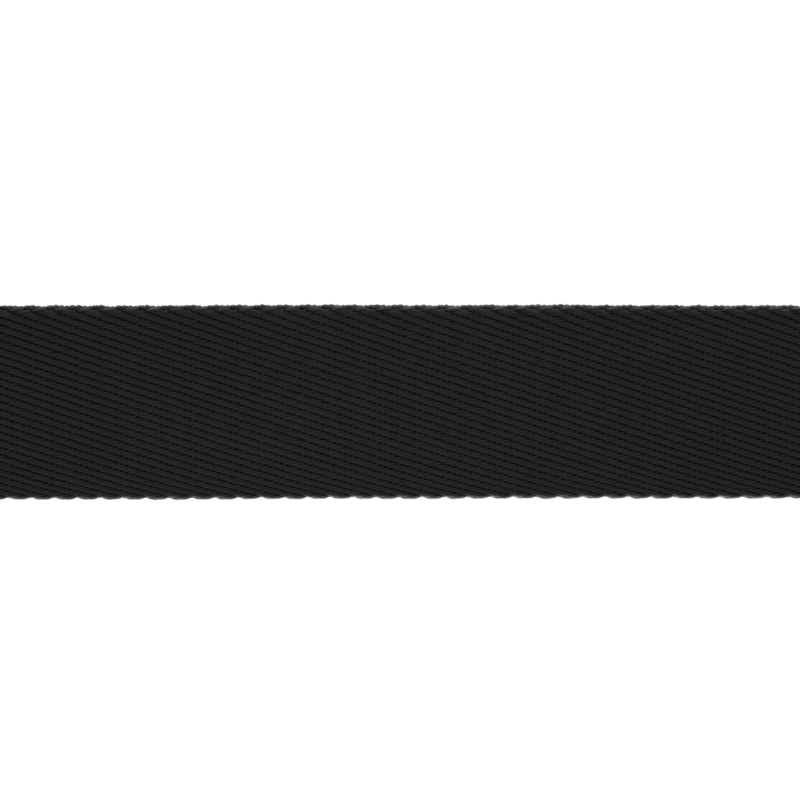 Polycotton popruh 38 mm/1,6 mm (+/-5%) black 50 yd