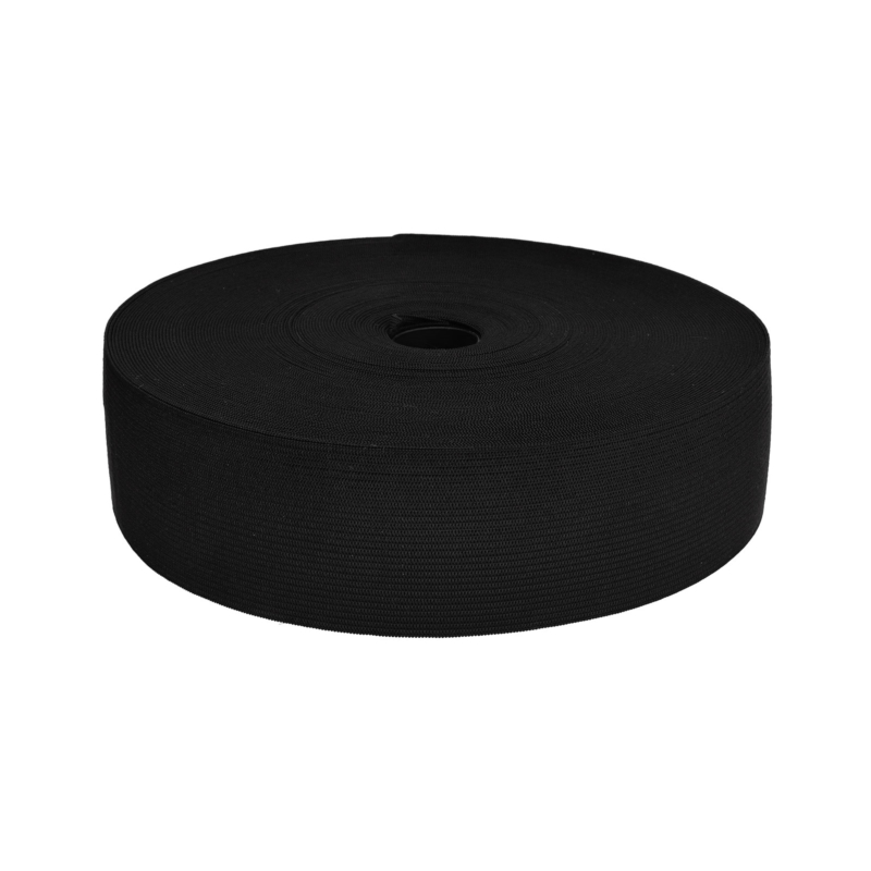 Knitted elastic tape 45 mm (580) black polyester 25 mb