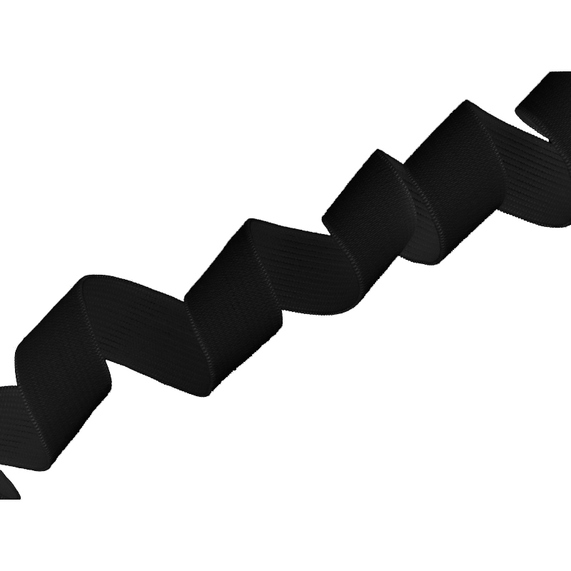 Taśma elastyczna płaska dziana 20 mm (580) czarny poliester