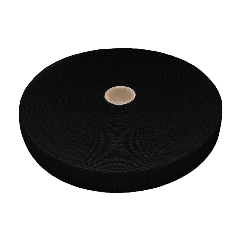 Taśma elastyczna płaska dziana 20 mm (580) czarny poliester