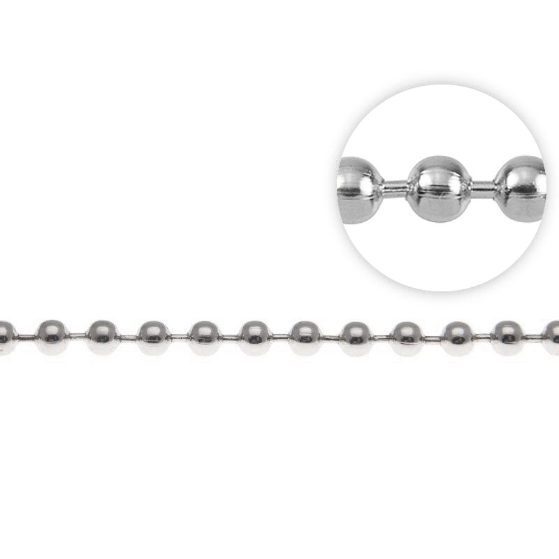 Metal chain ball 4 mm nickel