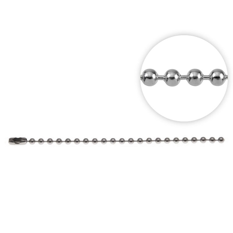 Metal chain ball 2,5/120 mm nickel 500 pcs