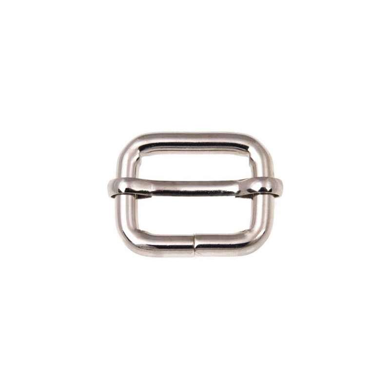 EXTRA SHINING METAL SLIDE BUCKLE 28/20/6 MM  GLOSSY NICKEL WIRE 1 PCS