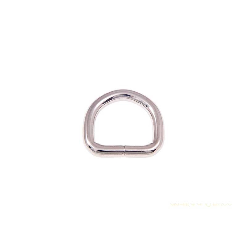 EXTRA SHINING METAL D-RING 22/20/5 MM GLOSSY NICKEL WIRE 1  PCS
