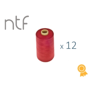 Nici poliestrowe NTF 120 (40/2)  czerwone A572 1000 m x 12 szt.