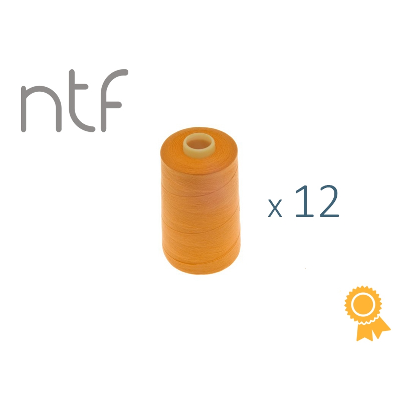 Nici poliestrowe NTF 120 (40/2)  jasnopomarańczowe A522 1000 m x 12 szt.