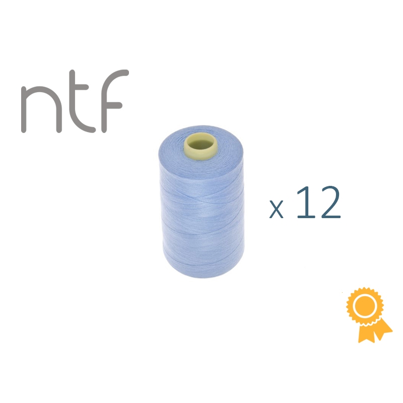 Nici poliestrowe NTF 120 (40/2)  jasnoniebieskie pastelowe A786 1000 m x 12 szt.
