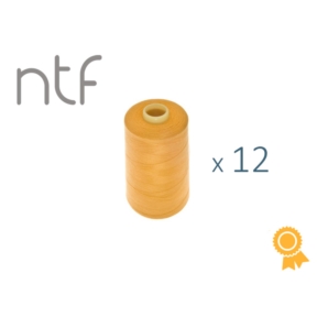 Nici poliestrowe NTF 120 (40/2) żółte bursztynowe A520 1000 m x 12 szt.