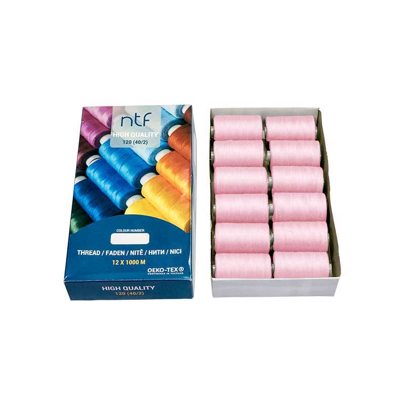 POLYESTERGARN NTF 40/2 PASTELL-ROSA A546 1000 M x 12 ST