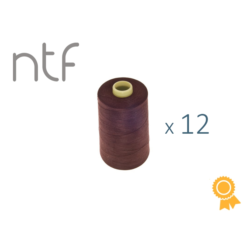 Nici poliestrowe NTF 120 (40/2)  brunatne A752 1000 m x 12 szt.
