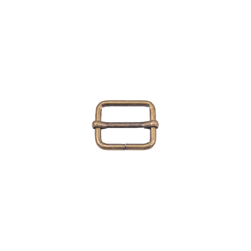 METAL SLIDE BUCKLE 20/15/2,5 MM OLD GOLD WIRE   100  PCS