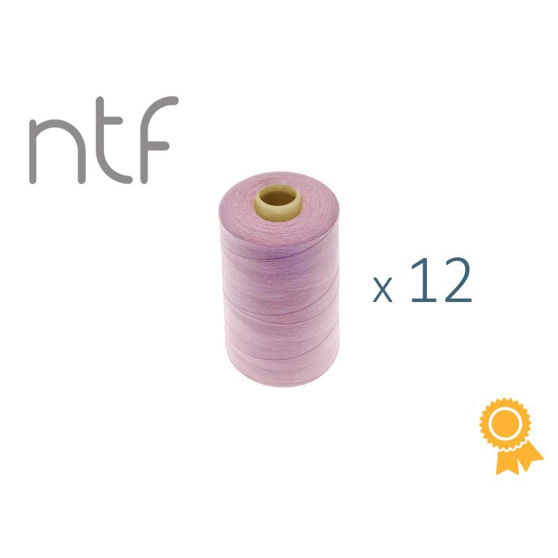 Nici poliestrowe NTF 120 (40/2)  różowe przybrudzone A636 1000 m x 12 szt.