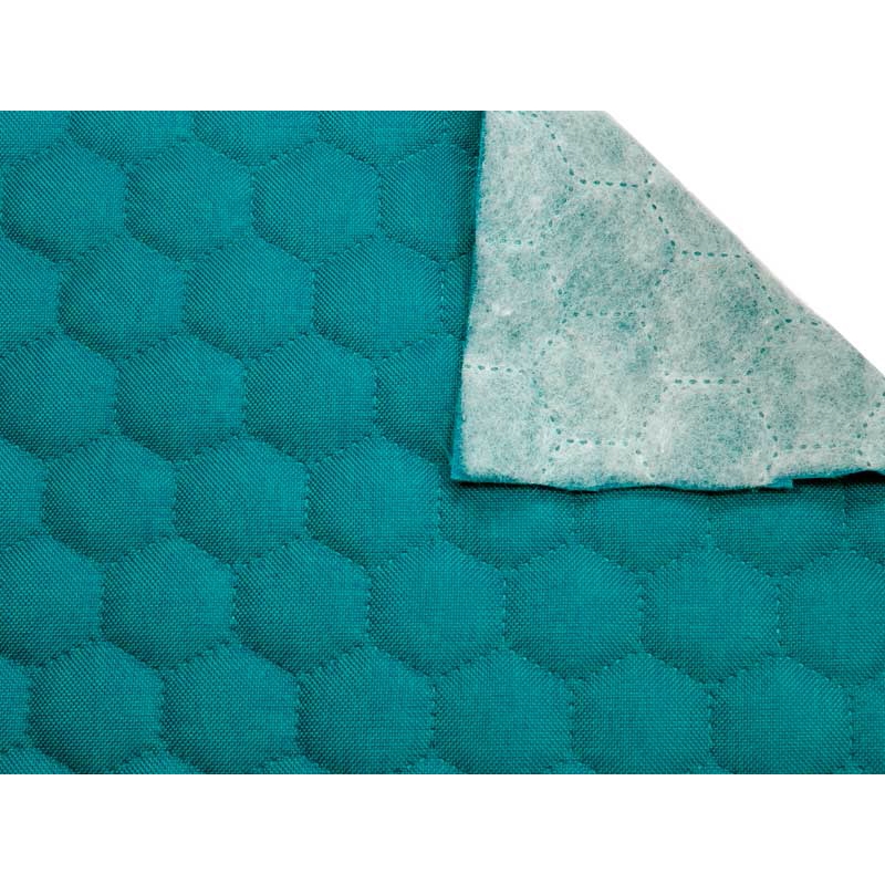 Quilted polyester fabric Oxford 600d pu*2 waterproof honeycomb (906) turquoise 160 cm 1 mb