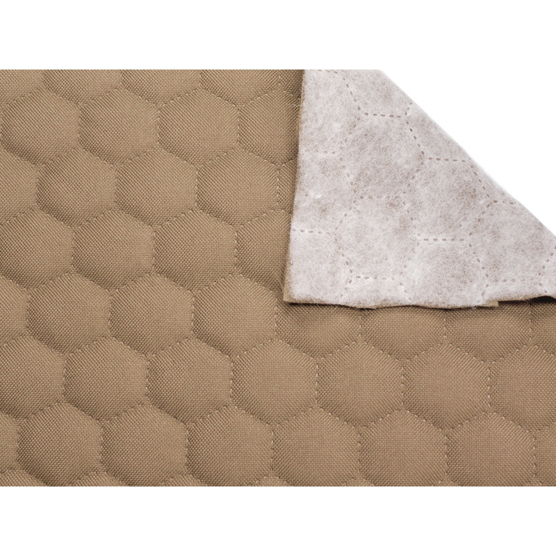 Quilted polyester fabric Oxford 600d pu*2 waterproof honeycomb (098) beige 160 cm 1 mb