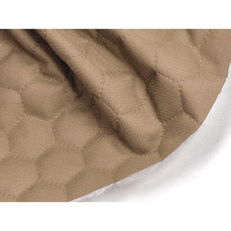 Quilted polyester fabric Oxford 600d pu*2 waterproof honeycomb (098) beige 160 cm 1 mb