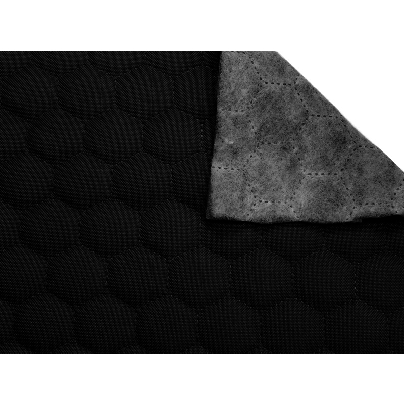 Quilted polyester fabric Oxford 600d pu*2 waterproof honeycomb (580) black 160 cm