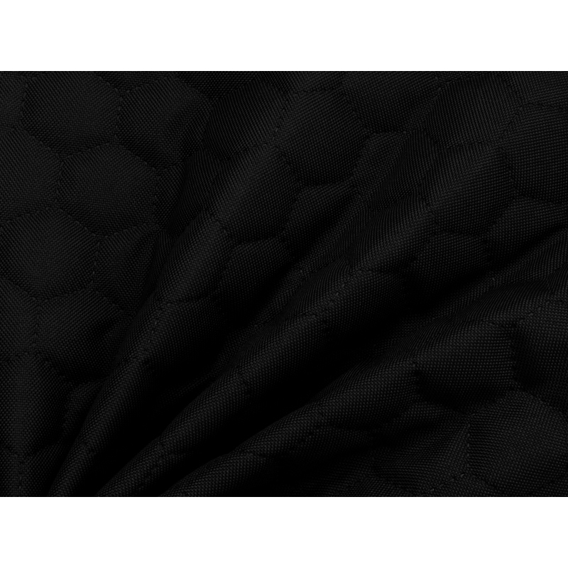 Quilted polyester fabric Oxford 600d pu*2 waterproof honeycomb (580) black 160 cm