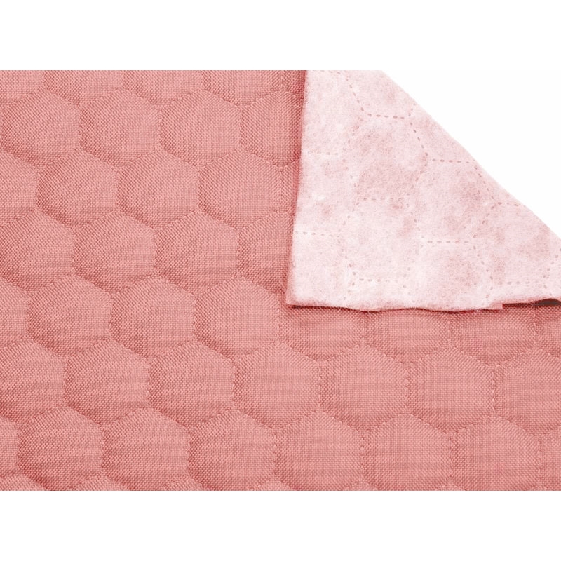 Quilted polyester fabric Oxford 600d pu*2 waterproof honeycomb (811) light pink 160 cm 25 mb