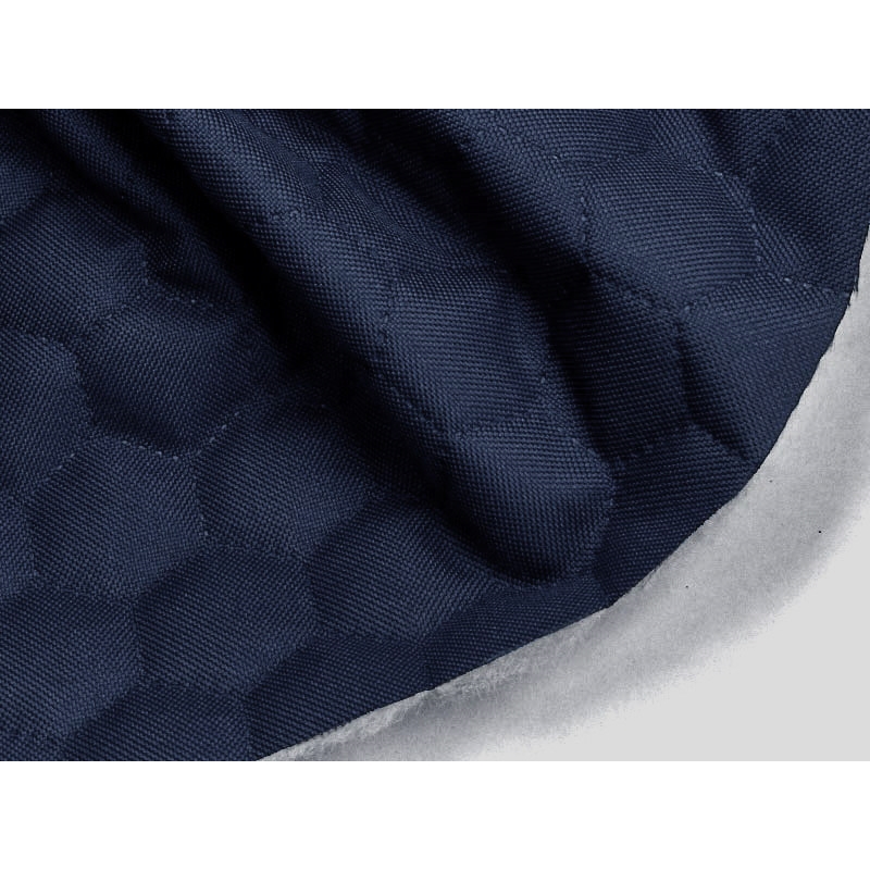 Quilted polyester fabric Oxford 600d pu*2 waterproof honeycomb (058) navy blue 160 cm 25 mb
