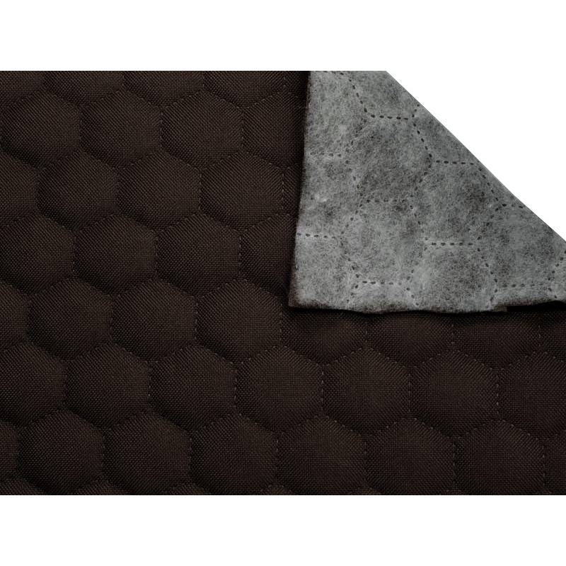 Quilted polyester fabric Oxford 600d pu*2 waterproof honeycomb (141) dark brown 160 cm 25 mb