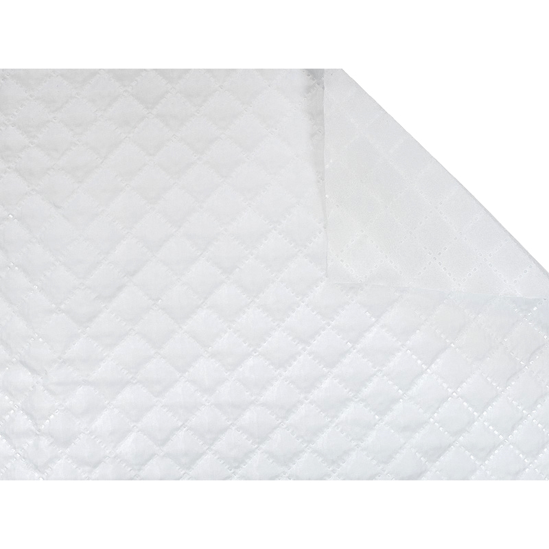 QUILTED POLYESTER LINING  FABRIC 180T SQUARE     2 x 2 (501) WHITE 150  CM 50  MB