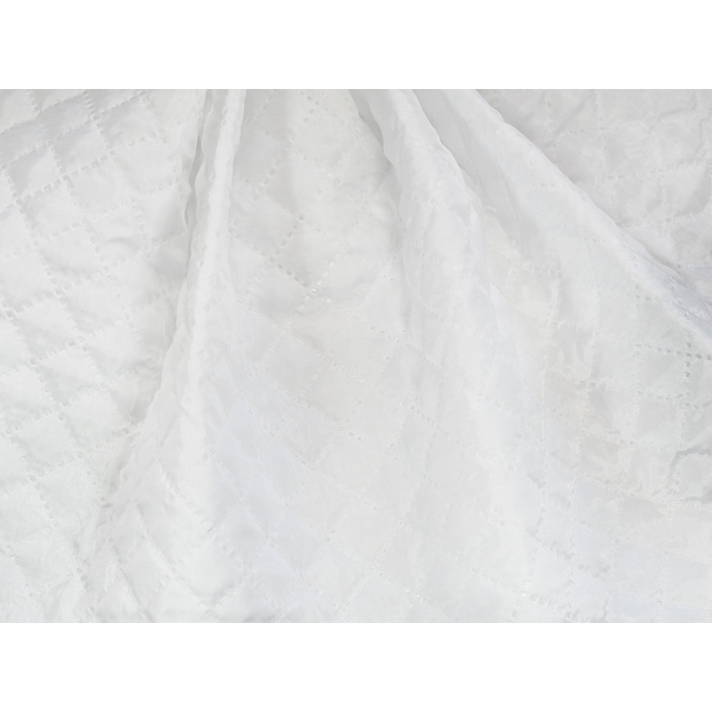 QUILTED POLYESTER LINING  FABRIC 180T SQUARE     2 x 2 (501) WHITE 150  CM 50  MB