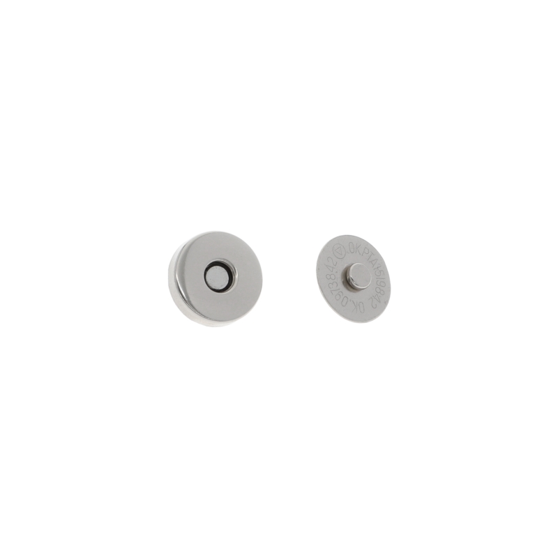 Magnetic button round with double snap fastener 14/14 mm nickel 200 pcs