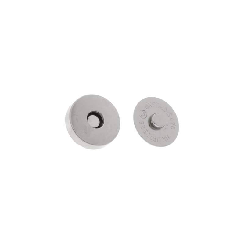 Magnetic  button round with double snap fastener 18/18 mm nickel 100  pcs